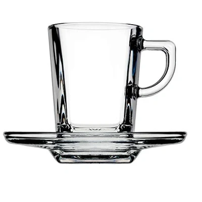 Afbeelding van Carre 6 Mini Espresso kopjes vierkant 72ml + Schoteltjes Set van