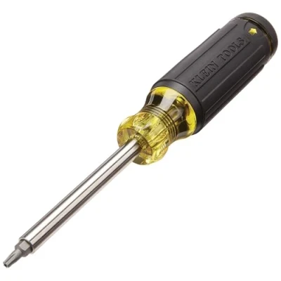 Afbeelding van Klein Tools 32307 Multi bit Sabotagebestendige schroevendraaier, 27 in 1 gereedschap met Torx, Hex, Torq en moerbits 1/4 inch moeraandrijving, zwart/geel