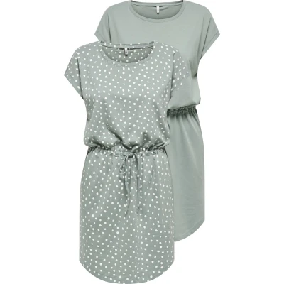 Afbeelding van Only Dames Jurk ONLMAY S/S DRESS 2er Pack regular fit Groen L Volwassenen