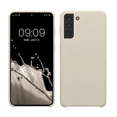 Afbeelding van kwmobile telefoonhoesje compatibel met Samsung Galaxy S21 Plus hoesje Zachte case voor smartphone Back cover in mat crème