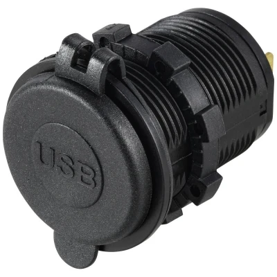 Afbeelding van VOLTCRAFT VC 2USB4,8A Dubbel USB stopcontact 12 24 V 4,8 A met beschermdeksel 12/24 V