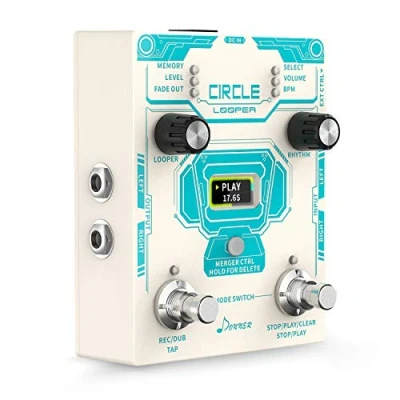 Afbeelding van Donner Circle Looper Pedaal, Stereo Gitaar 40 Slots 160 Mins Loop Pedaal met Drum Machine 100 Grooves, Tap Tempo, Fade Out