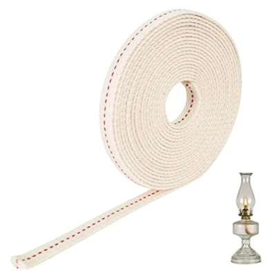 Afbeelding van Lont voor petroleumlamp, breedte 11 mm en lengte 5 m, olielamp, katoen, reservelont, platte lont, van oliebrander