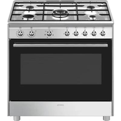 Afbeelding van SMEG CX91GMXNLK Classici Esthetisch Fornuis met Gaskookplaat 90 x 60 cm