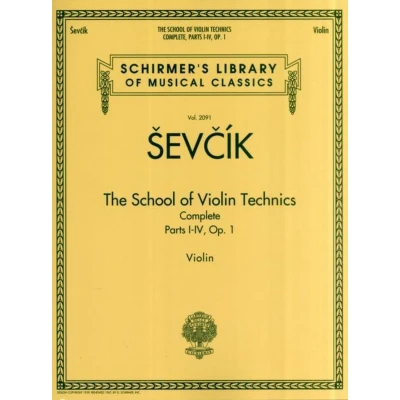 Afbeelding van Otakar sevcik: the school of violin technics op.1 complete: Schirmer Library Classics Volume 2091