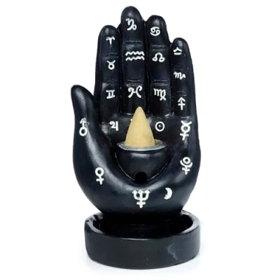 Afbeelding van Wierookhouder Mantra Hand Backflow