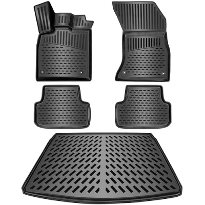 Afbeelding van ELMASLINE 3D rubberen matten &amp; kofferbakmatset voor Audi A4 (B9) Combi (Avant) 2015 2025 Accessoires