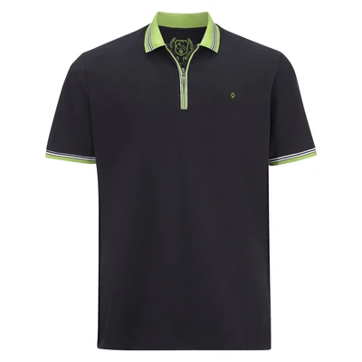 Afbeelding van Charles Colby oversized polo EARL PAT Plus Size donkerblauw