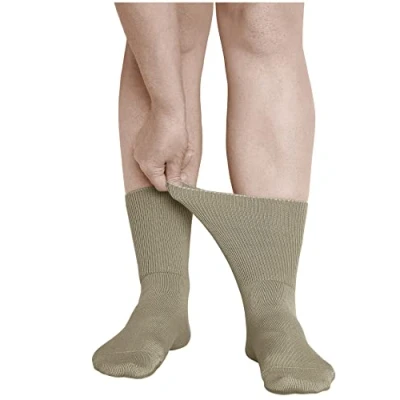 Afbeelding van VITSOCKS Niet Knellend Randje Extra Wijde Sokken Dames (3 PAAR) Gezwollen Voeten en Enkels, beige, 39 42