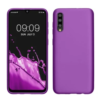 Afbeelding van kwmobile telefoonhoesje geschikt voor Samsung Galaxy A50 Hoesje smartphone Back cover in metallic paars