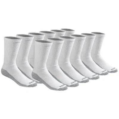 Afbeelding van Dickies Dri Tech Moisture Control Crew Sokken voor heren, multipack, verkrijgbaar in M XXL, Wit (12 paar), X Large