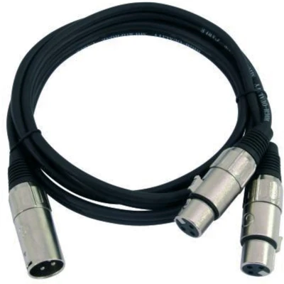 Afbeelding van Omnitronic Adaptercable XLR(M)/2xXLR(F) 1.5m bk