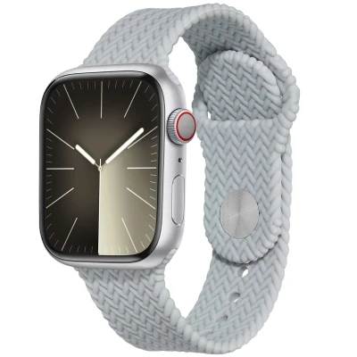 Afbeelding van Apple Watch bandje Siliconen en TPU (zacht) Grijs Geschikt voor Series1/2/3/4/5/6/7/8/9/10/SE (38/40/41 mm) Series 10 (42