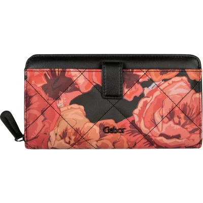 Afbeelding van Gabor Portemonnee Natali Long Zip Wallet Flower Black Veelkleurig