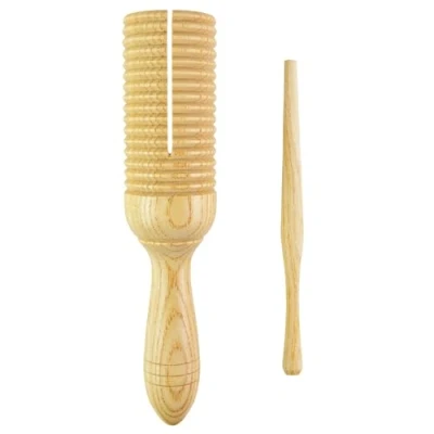 Afbeelding van A Star Enkele Houten Guiro Tone Houtblok Agogo met Klopper Ritme Percussie Instrument