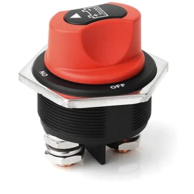 Afbeelding van BONATECH Zwart messing batterij isolator ON Off 2P SPST auto mini batterijschakelaar kill switches race rally voor motorfietsen auto&#039;s boten (300A)