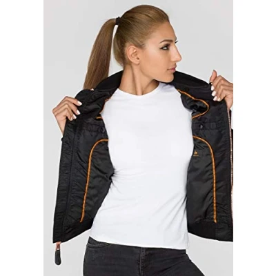 Afbeelding van Alpha Industries Bomberjacks, Dames, Maat: Large, Black/copper