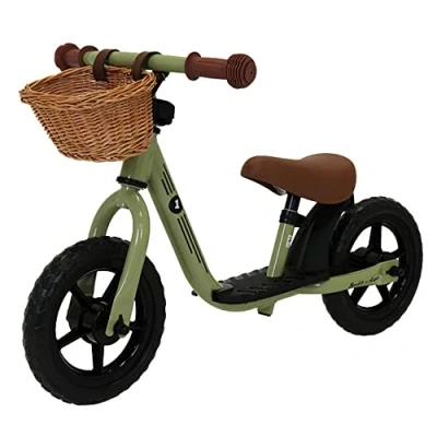 Afbeelding van Bandits &amp; Angels loopfiets Starter vintage groen limited met mandje 2 jaar jongens en meisjes metaal