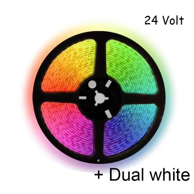 Afbeelding van 5 meter RGBW (Koud + warm wit) led strip 60Leds/m 24V