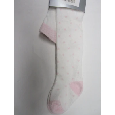Afbeelding van dirkje maillots collant kousenbroek rose met witte stip 12/ 18maand
