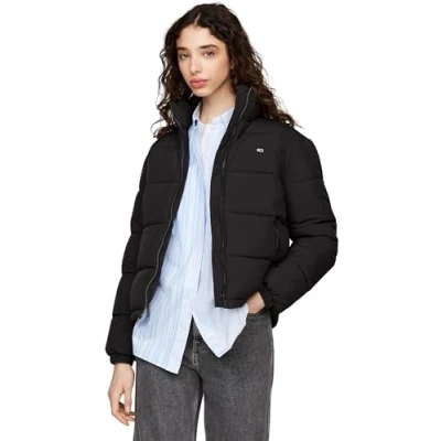 Afbeelding van Tommy Jeans Essential Puffer Winterjas, Dames, Maat: Medium, Black
