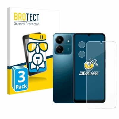 Afbeelding van BROTECT Screenprotector voor Xiaomi Redmi 13C (Voor+Camera) Folie Beschermfolie Beschermglas transparant (3 Stuks)