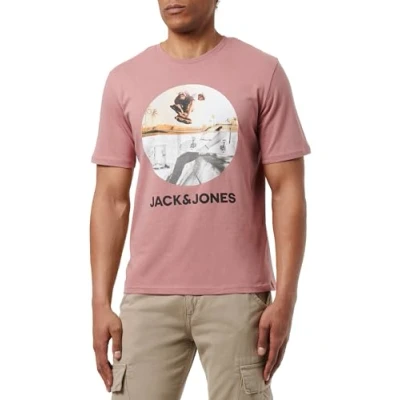 Afbeelding van JACK &amp; JONES JJNAVIN Tee SS Crew Neck, roze, M