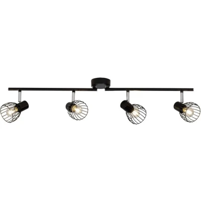 Afbeelding van Brilliant Leuchten Plafondspot Blacky 82 cm breed, 4 x e14, draaibaar, metaal, zwart (1 stuk)