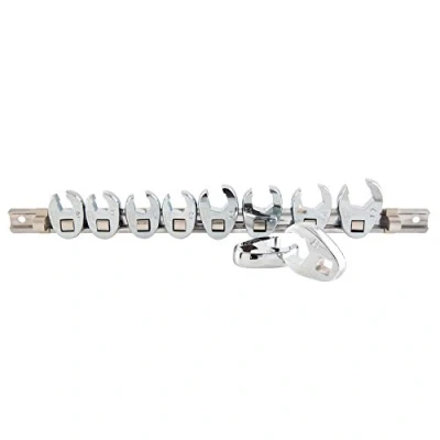 Afbeelding van Sunex Tools 9710M 3/8 inch aandrijving metrische Crowfoot flare moer moersleutel set, maat 10 19, delig