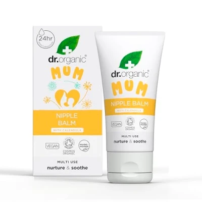 Afbeelding van Dr Organic Tepelbalsem met Goudsbloem, Lanoline, Natuurlijke verlichting, Pijnlijke &amp; Gebarsten Tepels, Borstvoeding, Kalmerend, Veganistisch, Dierproefvrij, Zonder Parabenen SLS, 30ml
