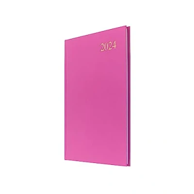 Afbeelding van Collins Debden Essential A5 Dagboek Week to View Planner 2024 Complete Dagelijkse, wekelijkse en maandelijkse weergave (A5 formaat, roze)