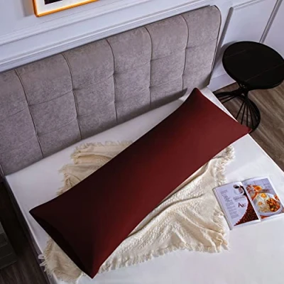 Afbeelding van Kussenslopen Voor Tweepersoonsbed 50 x 150 cm, In Microvezel Met Envelopsluiting Bordeaux