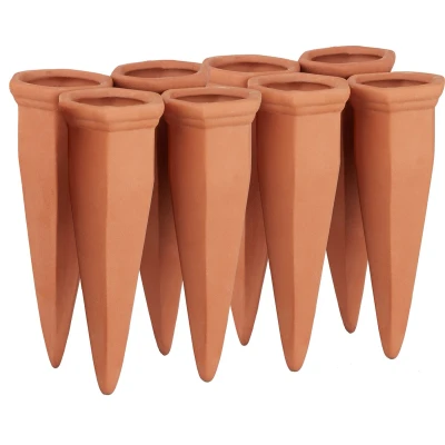 Afbeelding van Relaxdays 8x druppelsysteem voor petfles bewateringssysteem terracotta