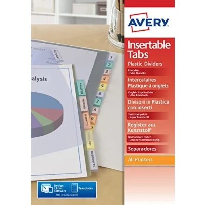 Afbeelding van Avery insteekmappen Showtas A4 PP m/tabs/set 6