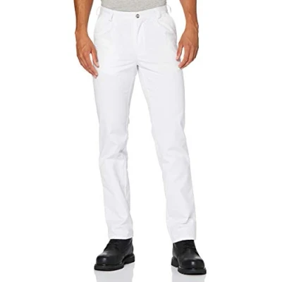Afbeelding van BP Med Trousers 1359 558 21 Herenbroek Vouwen 65% Polyester, 35% Katoen Normale pasvorm Maat: 44n Kleur: wit