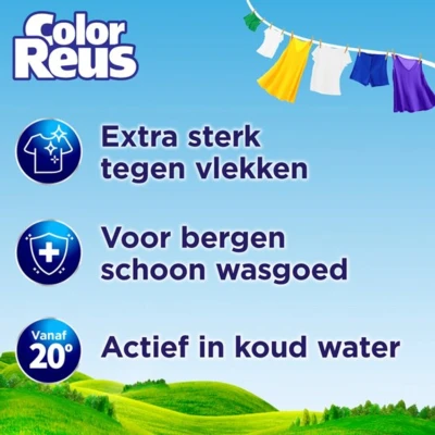 Afbeelding van 4x Witte Reus Waspoeder Color 65 Wasbeurten 3,25 kg