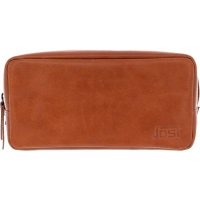 Afbeelding van JOST Leren Toilettas Futura Etui Cognac Bruine