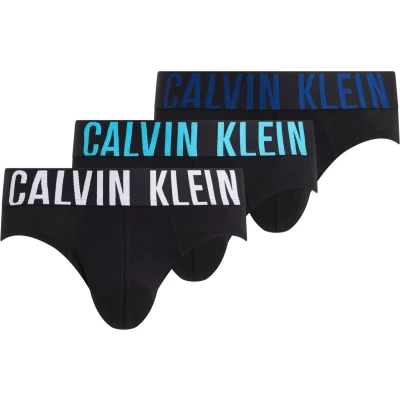 Afbeelding van Calvin Klein Hipster Briefs (3 pack) heren slips zwart met gekleurde tailleband