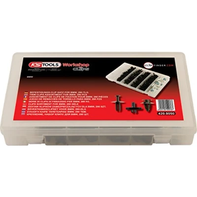 Afbeelding van KS Tools, Spijkers + nietjes voor nietmachines, Bevestigingsclipset BMW, 290 stuks.