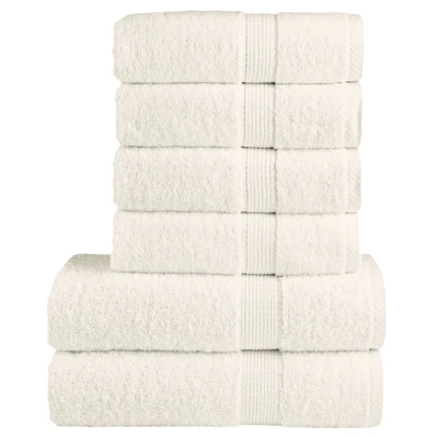 Afbeelding van vidaXL 6 delige Handdoekenset 600 g/m² 100% katoen crèmekleurig
