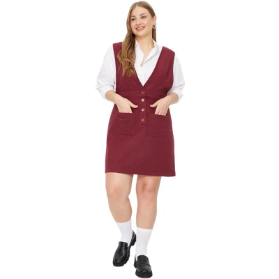 Afbeelding van Trendyol Bordeauxrode Mini Chenille Geweven Jurk Tbbaw23Ah00193
