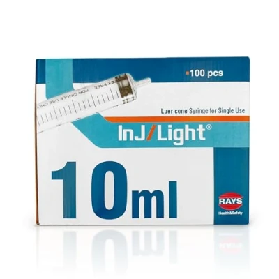Afbeelding van Rays Wegwerpspuiten van 10 ml Driedelige Luer Conus zonder Naald Inj/Light Spuit Injectiespuit Plastic Spuiten 100 eenheden, Steriel, Latexvrij, Ideaal voor Infusies en Injecties