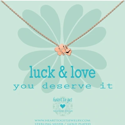 Afbeelding van Heart to get N19CLH11R 2 Ketting Heart/Clover Luck &amp; Love zilver