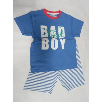 Afbeelding van Wiplala Jen &amp; James Zomer pyjama Jongen Bad boy Blauw 8 jaar