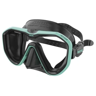 Afbeelding van Seac Appeal, een in Italië gemaakte duikmasker met enkele lens en 3D gesp op de rok