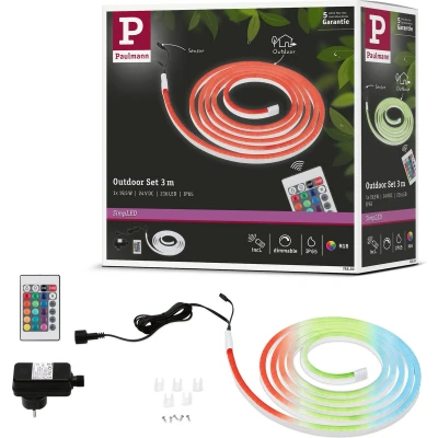Afbeelding van Paulmann 78889 LED Strip SimpLED Outdoor 3m IP65 72LEDs/m RGB incl. 1x19,5 watt dimbaar lichtband wit kunststof
