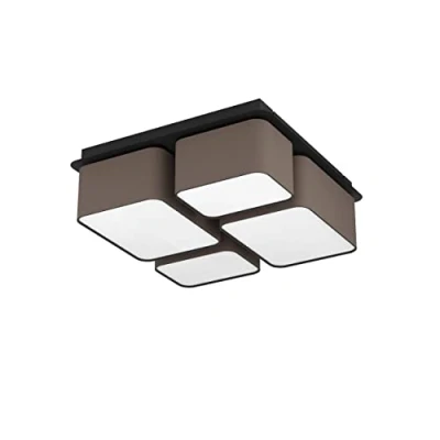 Afbeelding van EGLO Mordazo Plafondlamp E27 51 cm Zwart/Antraciet/Bruin/Wit