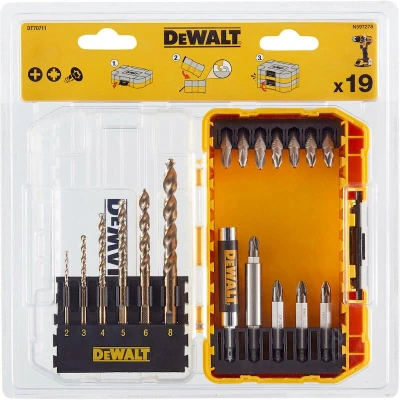 Afbeelding van DeWalt Accessoires 19 delige Metaalboren en schroefbitset HSS G 2 mm 8 In TOUGH CASE DT70711 QZ