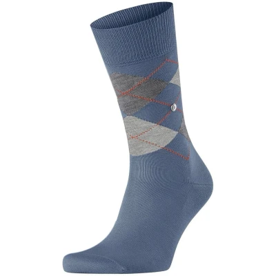 Afbeelding van Burlington Manchester Sok Ruit Blauw 6274 maat 40 46 Heren Halfhoge sokken Katoen Suitable Herenkleding