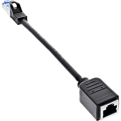 Afbeelding van S/FTP CAT6a 10 Gigabit netwerk verlengkabel / zwart LSZH 0,20 meter